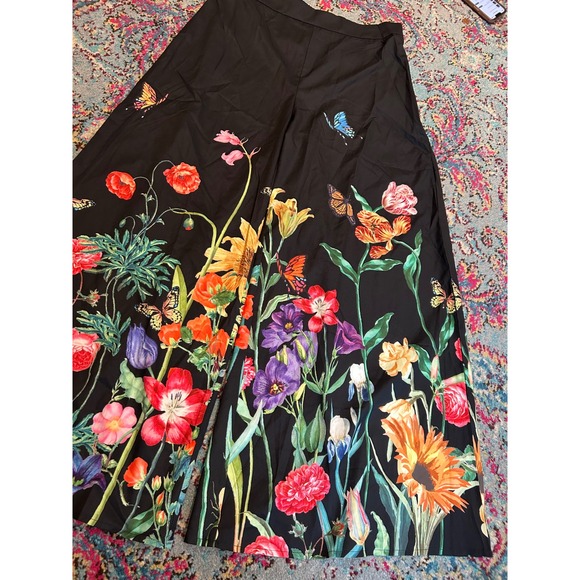 SHEIN Black Floral Butterfly Wide Leg Palazzo Pants Women's XL - Picture 2 of 11
